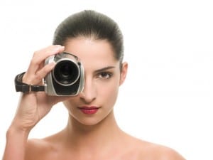 Woman with a video camera